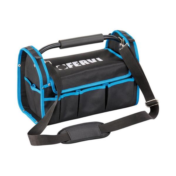 Чанта за инструменти Fervi 0904 - 406x203x254 mm, черно и синьо