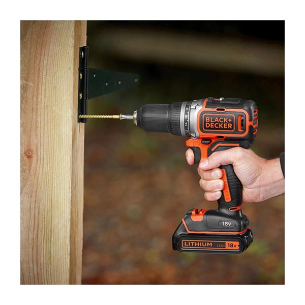 Акумулаторен винтоверт Black&Decker BL186K1B2-QW - 18 V, 2 Ah, 52 Nm, 13 mm
