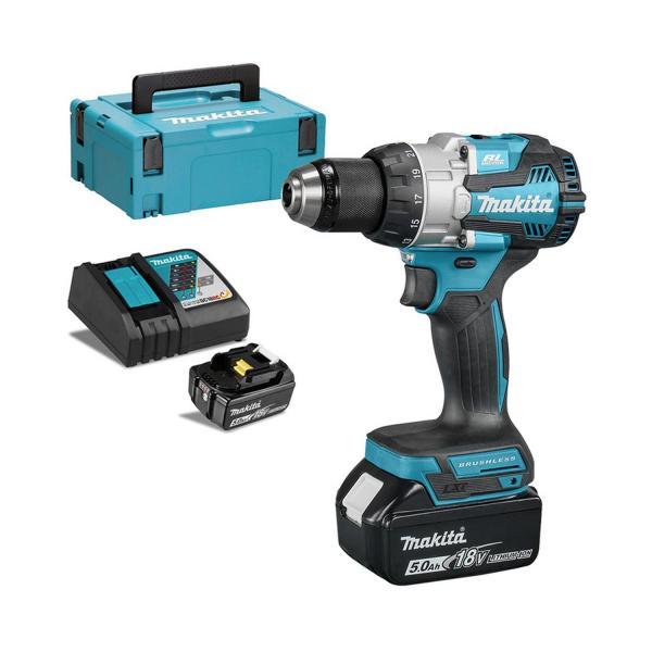 Акумулаторен ударен винтоверт Makita DHP489RTJ – 18 V, 5 Ah, 73 Nm, 1,5–13 мм