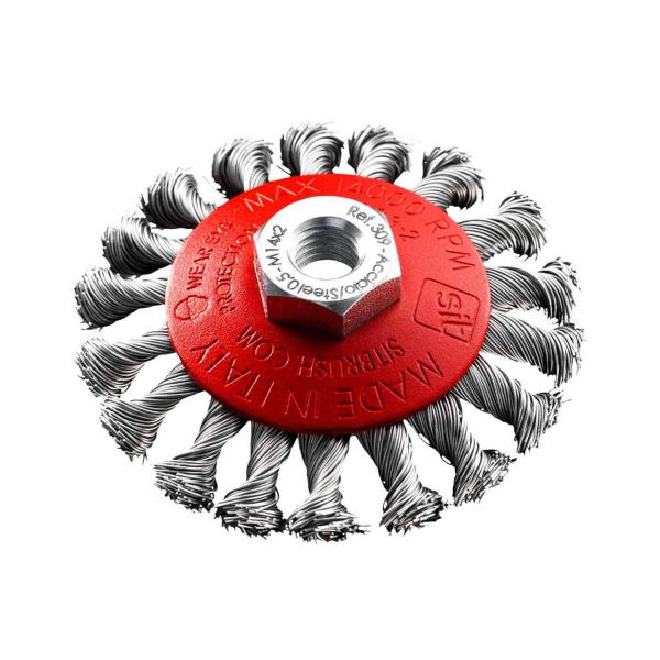Конусовидна четка за ъглошлайф от стоманена усукана тел SIT CZ120, 0315 - 120 mm, 0.5 mm
