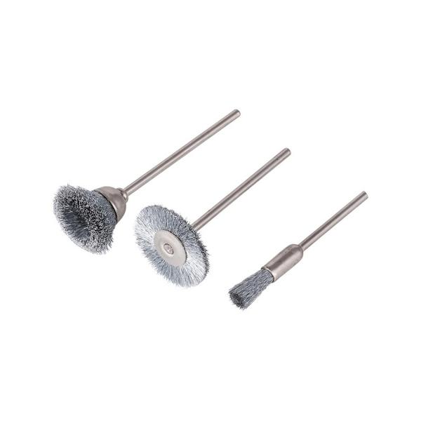 Комплект телени четка за бормашина от стоманена тел Wolfcraft 2747000 - 5/15/20 mm, 2.35 mm, 3 бр.
