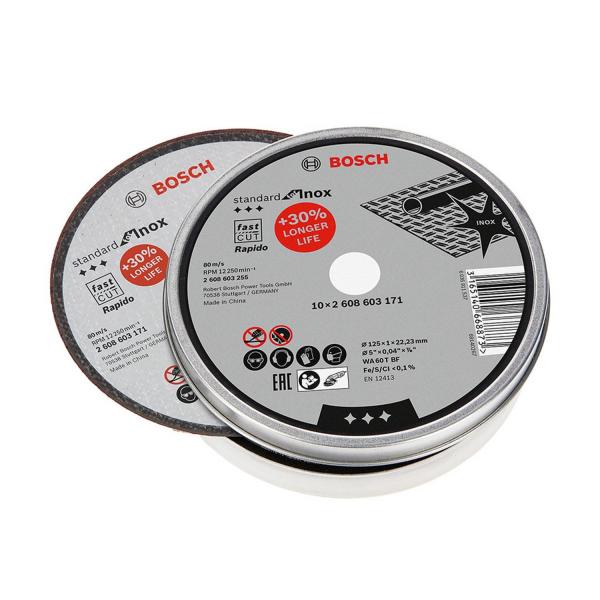 Kарбофлексов диск за рязане на неръждаема стомана Bosch Standard for Inox - Rapido, 2608603255 - 125 mm, 22.23 mm, 1 mm