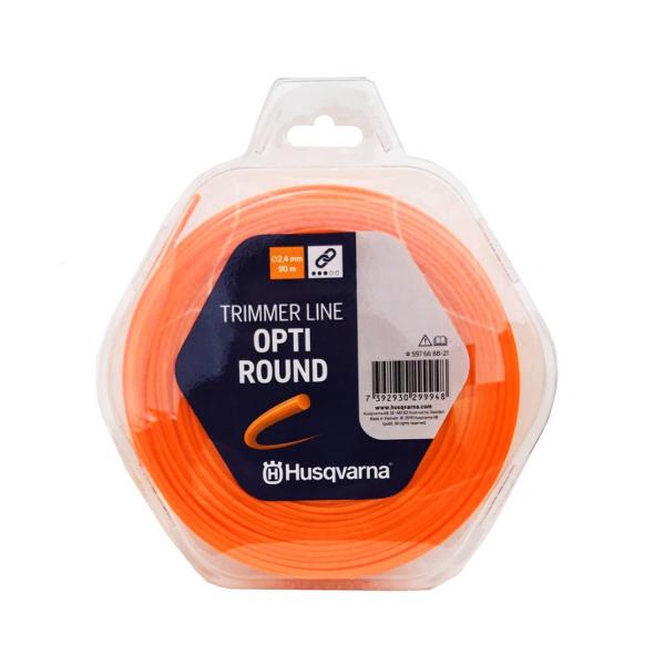 Корда за тример Husqvarna Opti Round, 597668821 - кръгла 2.4 mm, 90 m, оранжева