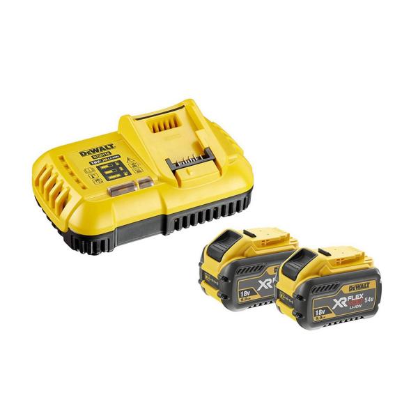 Акумулаторни батерии и зарядно устройство DeWALT DCB118X2-QW - 54/18 V, 3/9 Ah, 2 бр.