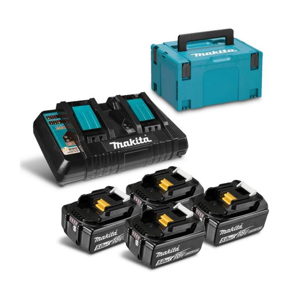 Акумулаторни батерии и зарядно Makita 197626-8 (MKP3PT184) – 18 V, 5 Ah, 4 бр.
