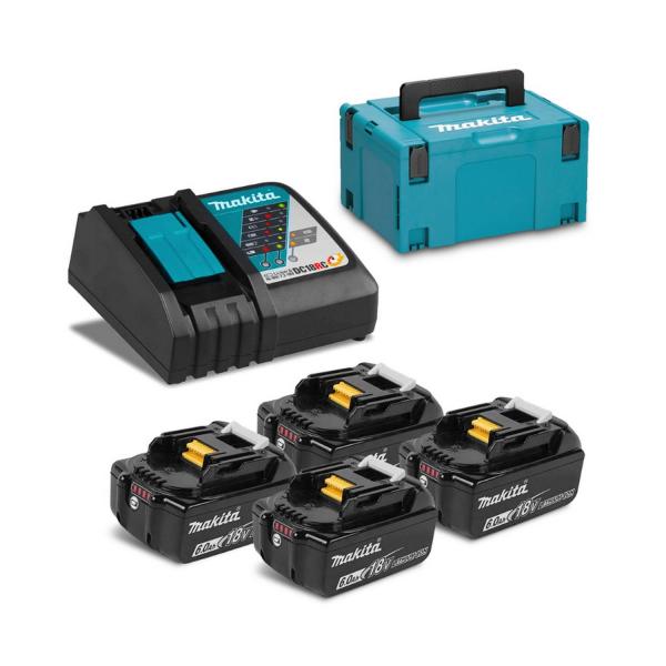 Акумулаторни батерии и зарядно Makita 198140-7 – 18 V, 6 Ah, 4 бр.