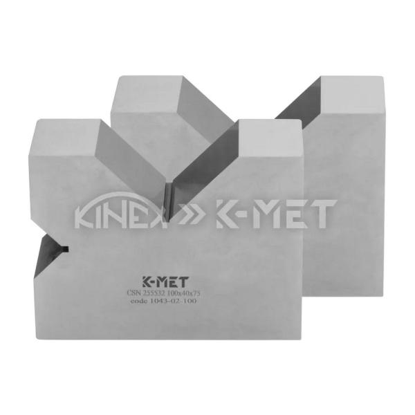 Закален V-образен блок с два V-образни канала K-MET 1043-02-100 – 2x90°, 100 mm (чифт)