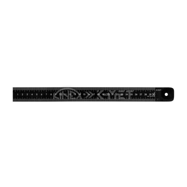 Тънка стоманена линийка K-MET 1023-02-050 – 500x30x1 мм, BLACK COAT, EC, Клас 1
