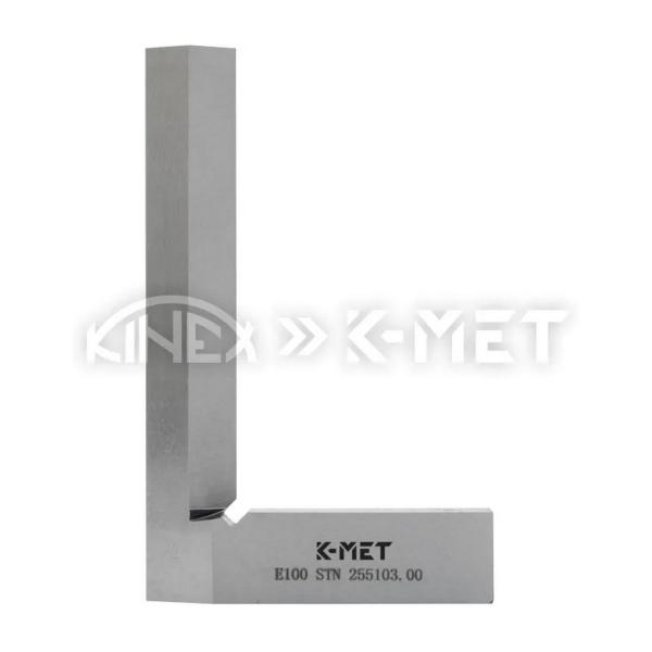 Прецизен прав ъгъл тип Е острие с пета К-МЕТ 4003, CSN 25 5103, Клас 00, 160x100 mm, ±0,004 mm
