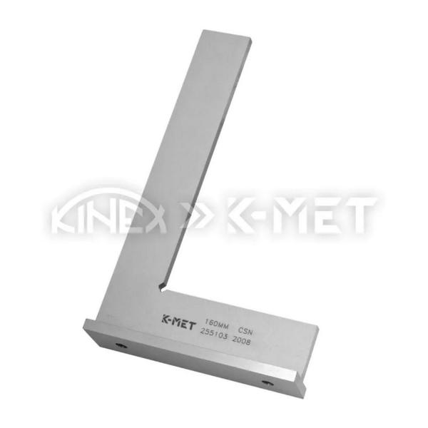 Прецизен прав ъгъл с пета от закалена стомана K-MET 4061, hardened, B, CSN 25 5103/2 - 250x160 mm, ±0,060 mm