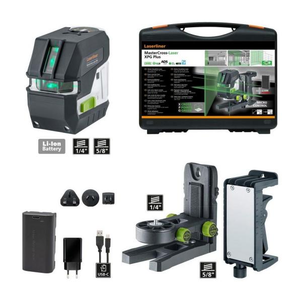 Линеен лазерен нивелир със стойка Laserliner MasterCross-Laser XPG, 031.420A - до 55 метра