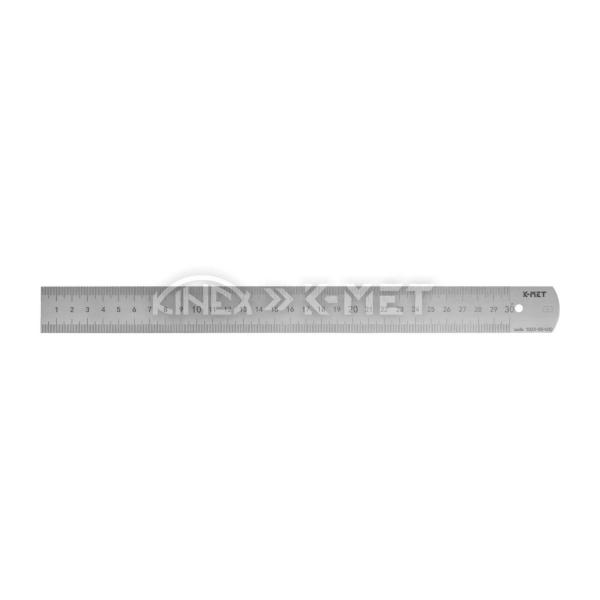 Стоманена тънка линийка K-MET 1023-05-030 – 300x30x1 мм, лазерно маркиране, EC