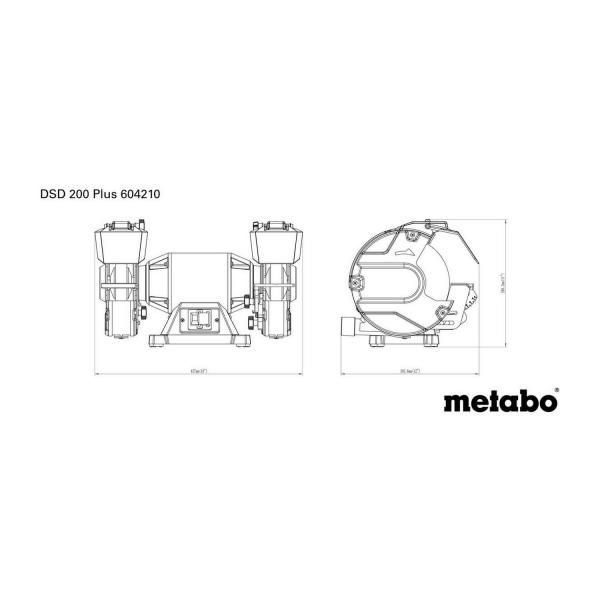 Трифазен шмиргел Metabo DSD 200 PLUS – 750 W, 400 V, 200 мм, 2980 об./мин