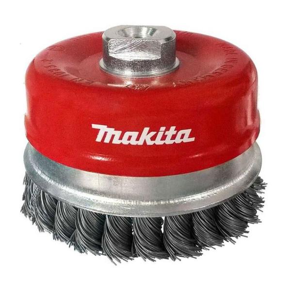 Чашковидна четка за ъглошлайф от стоманена усукана тел Makita P-04488 – ф 65 мм, 0.5 мм, M14