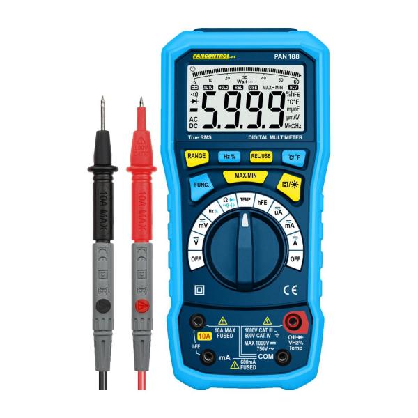 Дигитален мултицет Pancontrol PAN 188 – 1000 V, 10 A, True RMS, професионален