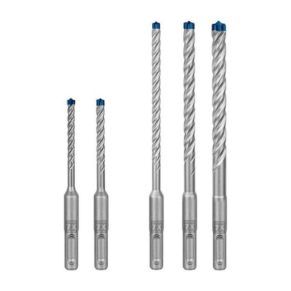 Свредло за бетон Bosch Expert SDS plus-7X – SDS-plus, комплект 5–10 мм, 5 броя
