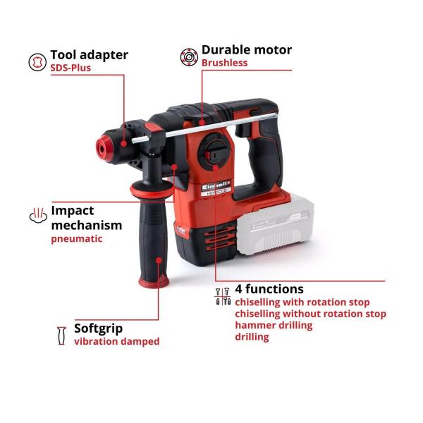 Акумулаторен перфоратор със SDS-Plus Einhell HEROCCO - Solo – 18 V, 2.2 J