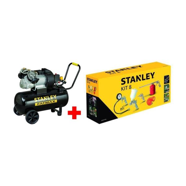 Компресор Stanley DV2 400/10/50 – 2.2 kW, 50 l, 10 bar + 9045671 Stanley /8 части за компресор/