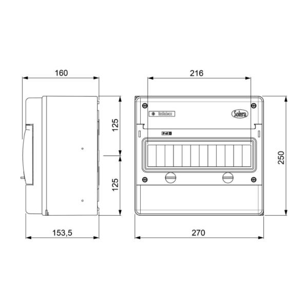 Електрическо табло Solera Indubox 12M IP65 – 12 модула
