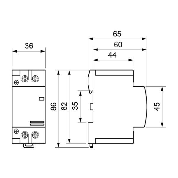 Инсталационен контактор SOLERA CM2A63 – 2P, 63A, 2 модула