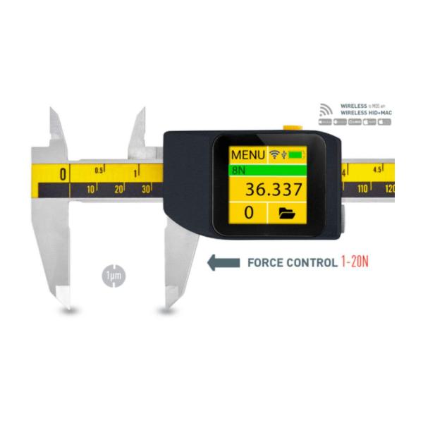 Дигитален шублер Microtech DataMet CARBIDE eFORCE – 200 мм, 0,005 мм, 1–20 N