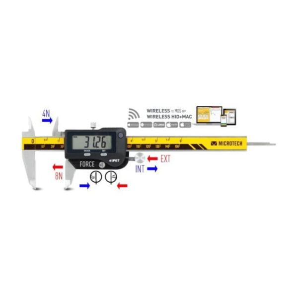 Дигитален шублер Microtech WIRELESS SwissMet BI-FORCE, IP67 – 300 мм, 0,01 мм