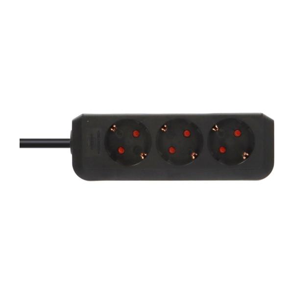 Разклонител Brennenstuhl Eco-line – 3 гнезда, 1,5 м, черен