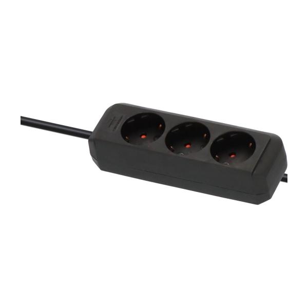 Разклонител Brennenstuhl Eco-line – 3 гнезда, 1,5 м, черен