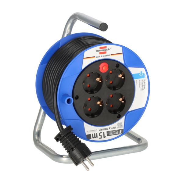 Удължител на макара Brennenstuhl Compact – IP20, 3G1.5, 15 м