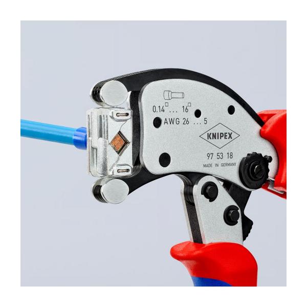 Кербовъчни клещи за кабелни накрайници Knipex 97 53 18 – 0.14–16 мм², 200 мм