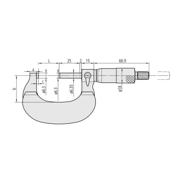 Микрометър Mitutoyo 102-312 – 25–50 мм, 0.001 мм