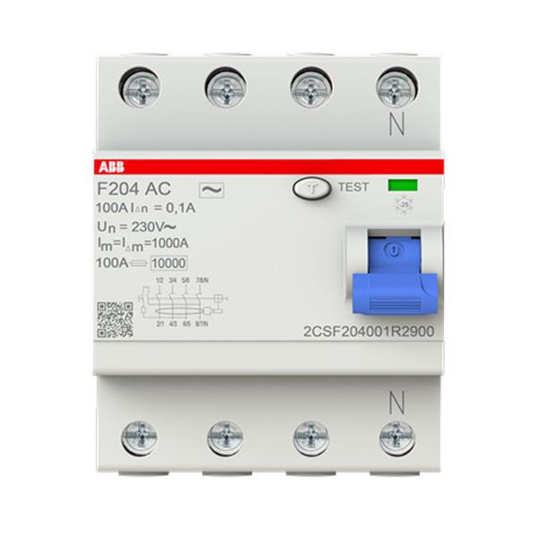 Дефектнотокова защита ABB F204 AC-100/0.1 – 100 A, 100 mA