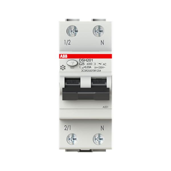Дефектнотокова защита ABB DSH201 C25 AC30 – 2 P, 30 mA, 25 A