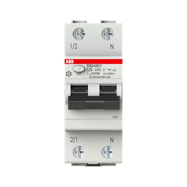 Дефектнотокова защита ABB DSH201 C20 AC30 – 2 P, 30 mA, 20 A