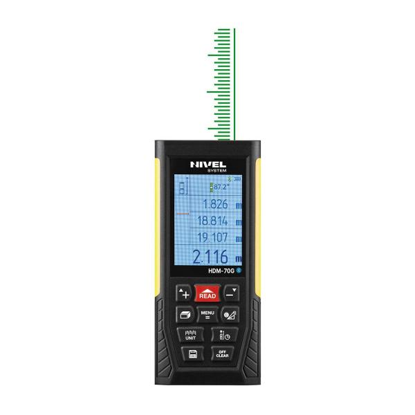 Лазерна ролетка Nivel System HDM-70G – 70 м, ±2 мм, зелен лъч