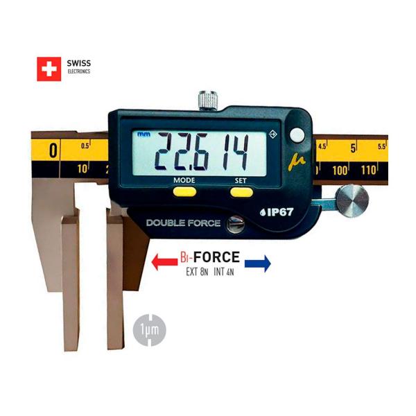 Дигитален шублер за измерване на въжета Microtech ROPE WIRELESS MICRON FORCE SwissMet – IP67, 300 мм, 0,001 мм, 30 × 60 мм