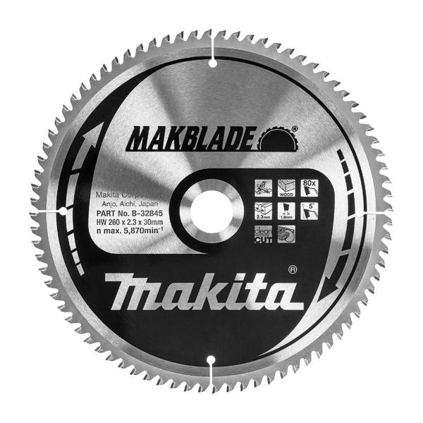 Циркулярен диск за дърво Makita B-32845 – 260 мм, 30 мм, 80 зъба