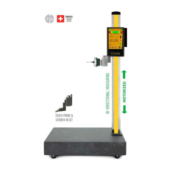 Дигитален високомер Microtech TouchProbe DataMet Motorized с гранитна маса – 0-600 мм, 0,0005 мм