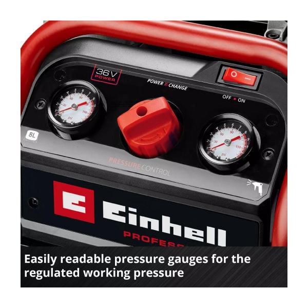 Акумулаторен компресор Einhell SILENZZO 36/210 – 36 V, 8 bar, 56 л/мин