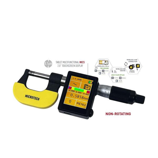 Дигитален микрометър комплект с невъртящ се шпиндел Microtech DataMet – 0-100 мм, 0,0001 мм, 4 броя