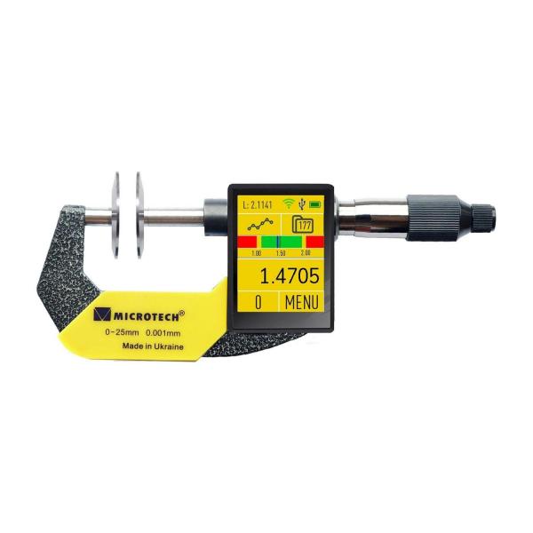 Дигитален микрометър за зъбни колела Microtech DISK DataMet – D20 мм, 75–100 мм, 0,0001 мм