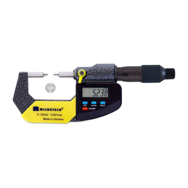Дигитален микрометър с малки наковални Microtech CertiMet SMALL TIP – 50–75 мм, 0,001 мм