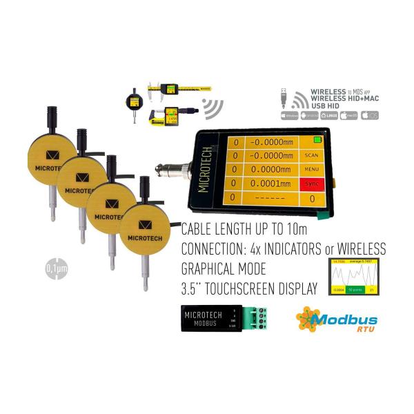 Дисплеен модул Microtech DataMet MODBUS – 3,5 инча, 4 капацитивни сонди, Wireless + USB