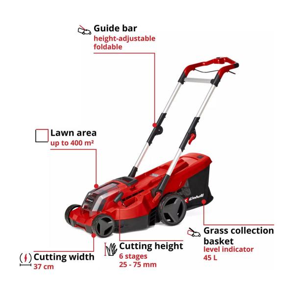 Акумулаторна косачка Einhell GE-CM 36/37 Li – 37 см, 36 V