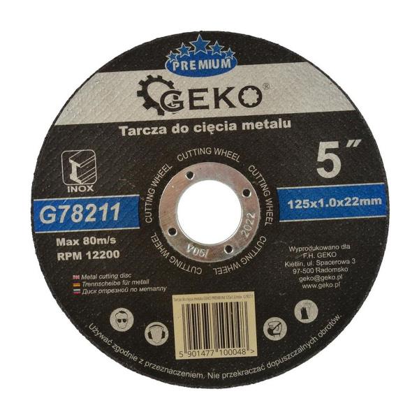 Диск за рязане на метал GEKO Premium INOX G78211 – 125 мм, 1 мм