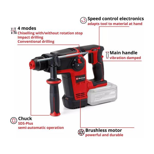 Акумулаторен перфоратор Einhell TP-HD 18/26 Li BL-Solo – 18 V, SDS-plus, 2.6 J