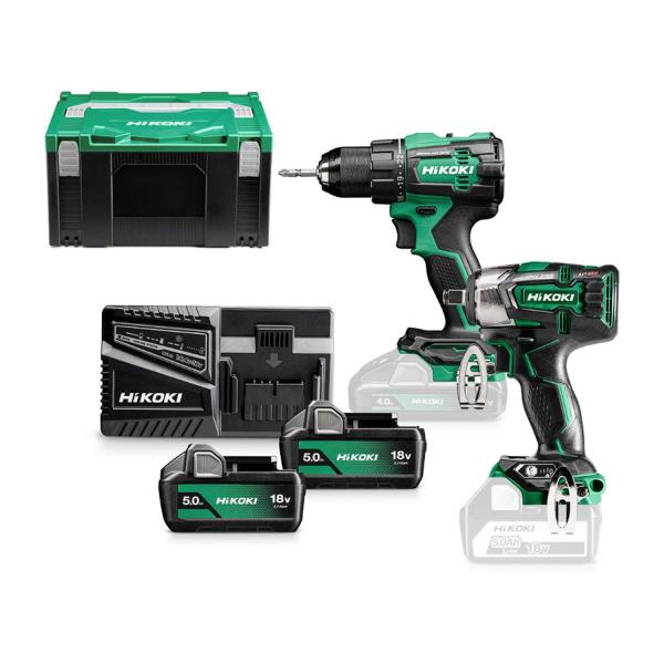 Комплект акумулаторни инструменти HiKOKI KC18DEWMZ – 18 V, 5 Ah