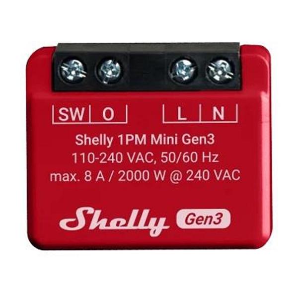 Микромодул Smart реле Shelly 1PM Mini Gen3 – 8 A, Wi-Fi, измерване на консумацията