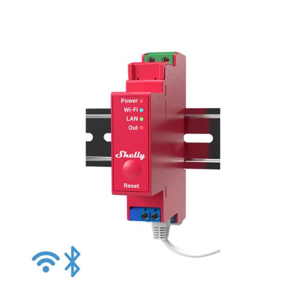 Импулсно Smart реле Shelly PRO 1PM – 1x On/Off 16 A, DIN монтаж, LAN, Wi-Fi и Bluetooth