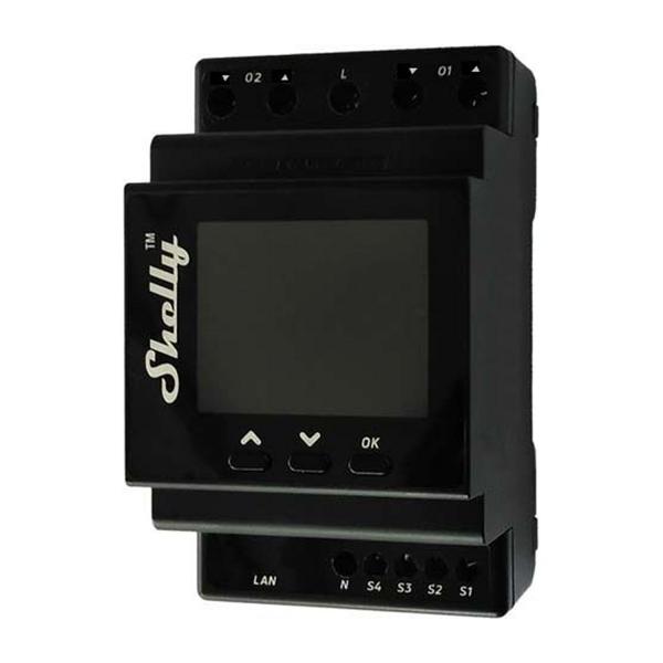 Импулсно Smart реле Shelly PRO Dual Cover PM – 2 канала, DIN монтаж